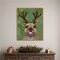 French Bulldog Antlers 1 by Fab Funky 23-in. W x 28-in. H. Canvas Wall Art Print Framed